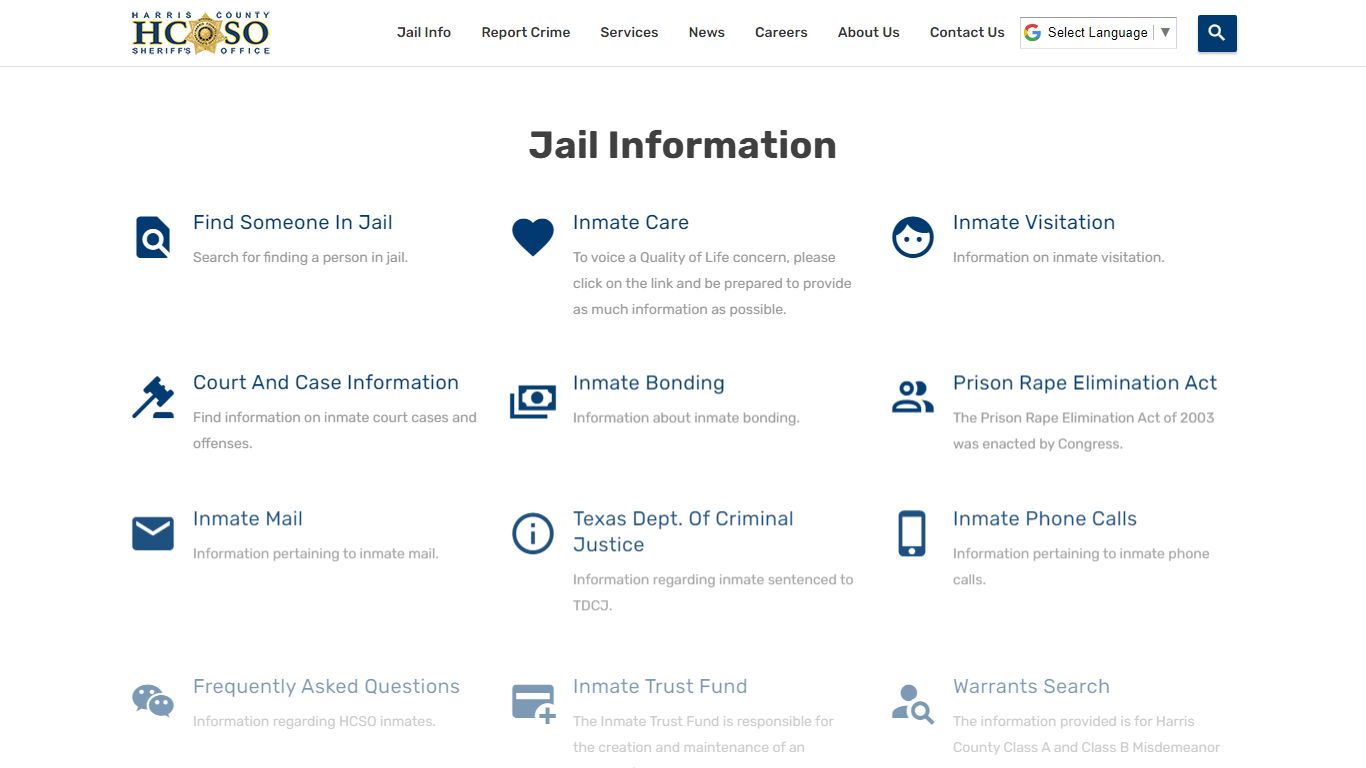 Jail Information—Harris County Texas Sheriff's Office